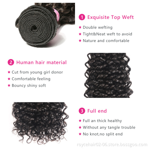 Hot Sale 100% Brazilian Human Hair Glueless Extensions Vendor, Cuticle Aligned Hair Weaving Bundle With Transparent Lace Closure